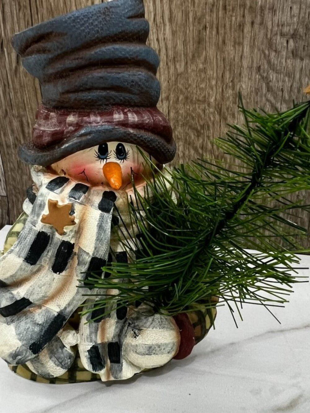 VTG 2001 CRAZY MOUNTAIN DESIGNS SNOWMAN CANDLE HOLDER CHRISTMAS Yankee Candle